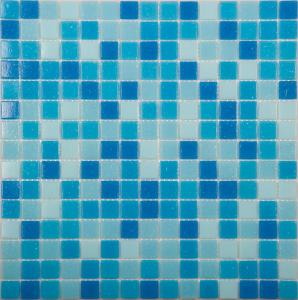Мозаика NS Mosaic ECONOM series MIX1 стекло синий (бумага)(20*20*4) 327*327
