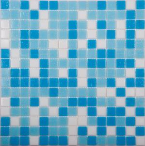 Мозаика NS Mosaic ECONOM series MIX2 стекло бело-сине-голубой (бумага)(20*20*4) 327*327