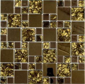 Мозаика NS Mosaic METAL series MS-612 метал стекло (15*48*8) 300*300