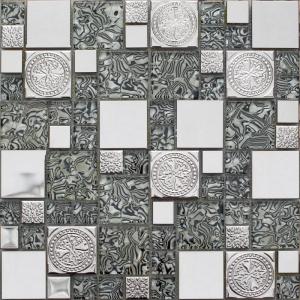 Мозаика NS Mosaic METAL series MS-620 метал стекло (23*48*8) 300*300