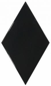 Плитка Equipe Rhombus Black Smooth 14x24