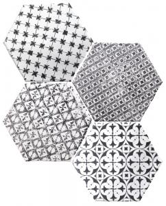 Плитка Cevica Marrakech Mosaic Negro Hexagon 15x15