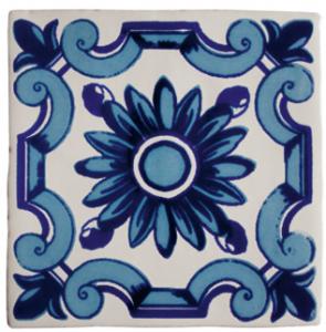 Декор Cevica Provenza Flor Azul Prov.Blanco 10х10