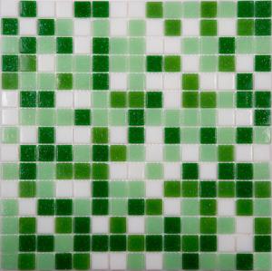 Мозаика NS Mosaic ECONOM series MIX11 стекло зеленый (бумага)(20*20*4) 327*327