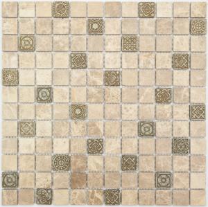 Мозаика NS Mosaic STONE series K 717 камень полир.,керамика (23*23*8) 298*298