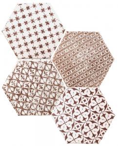Плитка Cevica Marrakech Mosaic Granate Hexagon 15x15